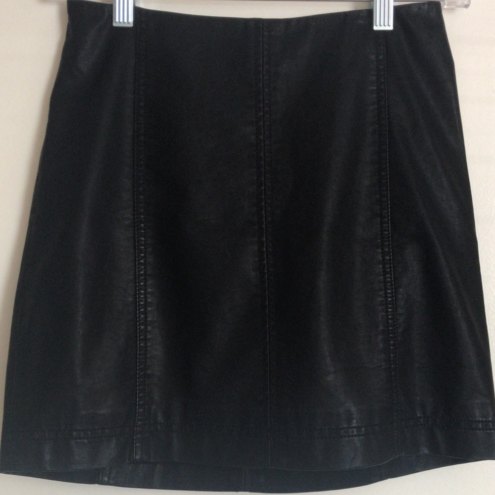 Leather mini skirt